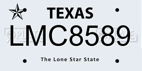 LMC8589 Texas License Plate