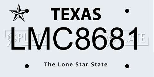 LMC8681 Texas License Plate