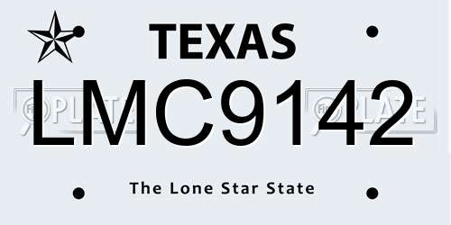 LMC9142 Texas License Plate