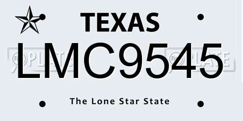 LMC9545 Texas License Plate
