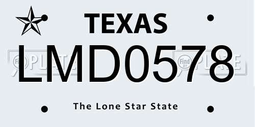 LMD0578 Texas License Plate