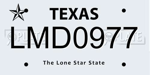 LMD0977 Texas License Plate