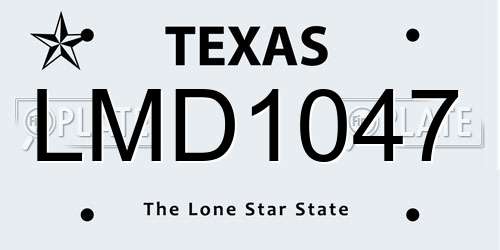 LMD1047 Texas License Plate