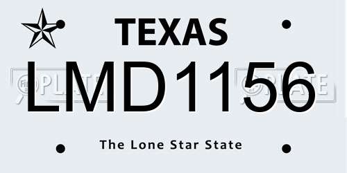 LMD1156 Texas License Plate