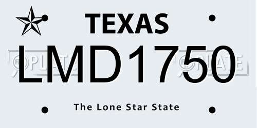 LMD1750 Texas License Plate