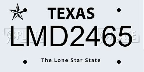 LMD2465 Texas License Plate