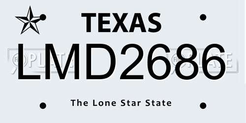 LMD2686 Texas License Plate
