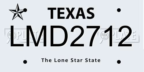 LMD2712 Texas License Plate