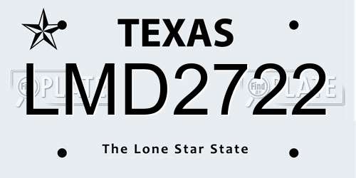 LMD2722 Texas License Plate