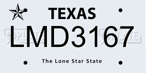 LMD3167 Texas License Plate