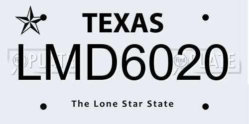 LMD6020 Texas License Plate
