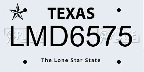 LMD6575 Texas License Plate
