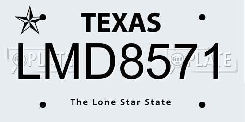 LMD8571 Texas License Plate