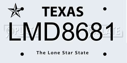 LMD8681 Texas License Plate