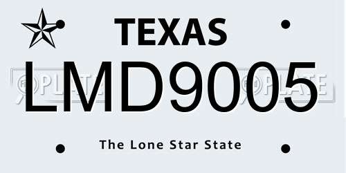 LMD9005 Texas License Plate