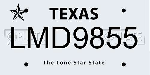 LMD9855 Texas License Plate