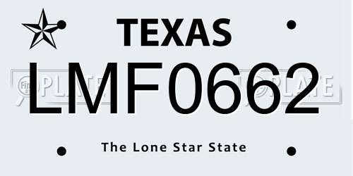 LMF0662 Texas License Plate
