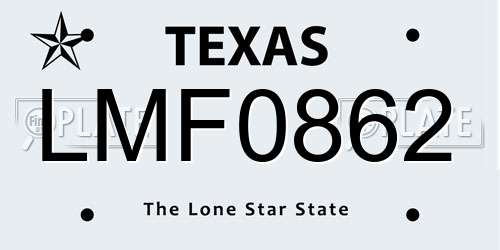 LMF0862 Texas License Plate
