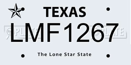 LMF1267 Texas License Plate