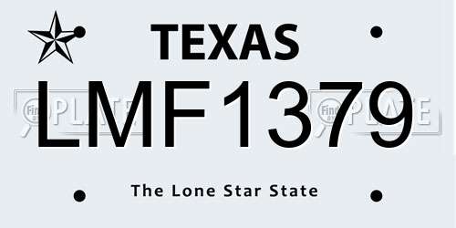 LMF1379 Texas License Plate