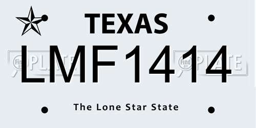 LMF1414 Texas License Plate