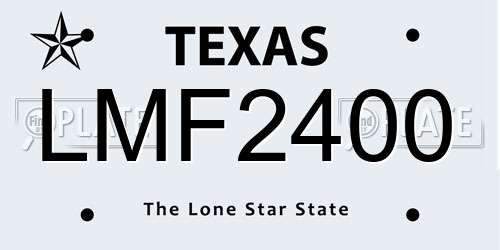 LMF2400 Texas License Plate