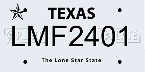 LMF2401 Texas License Plate