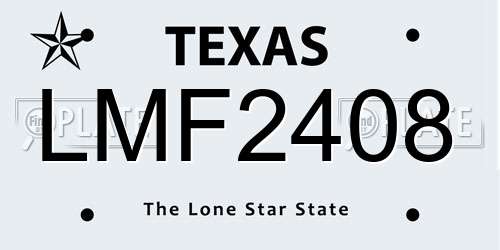 LMF2408 Texas License Plate