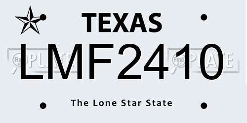 LMF2410 Texas License Plate