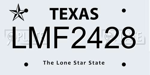 LMF2428 Texas License Plate