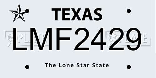 LMF2429 Texas License Plate
