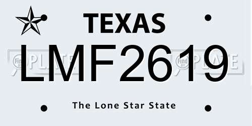 LMF2619 Texas License Plate