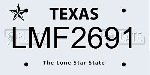 LMF2691 Texas License Plate