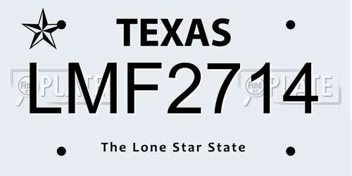 LMF2714 Texas License Plate