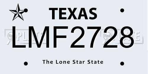 LMF2728 Texas License Plate
