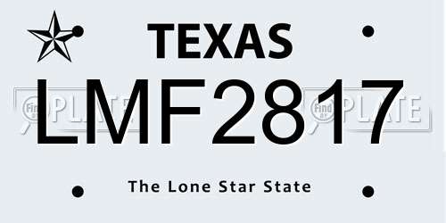 LMF2817 Texas License Plate