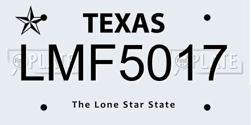 LMF5017 Texas License Plate