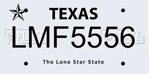 LMF5556 Texas License Plate
