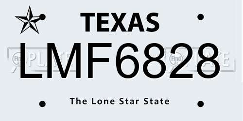 LMF6828 Texas License Plate
