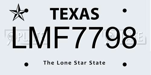 LMF7798 Texas License Plate