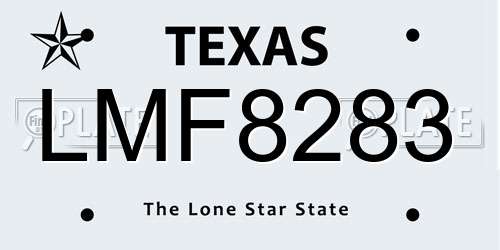 LMF8283 Texas License Plate