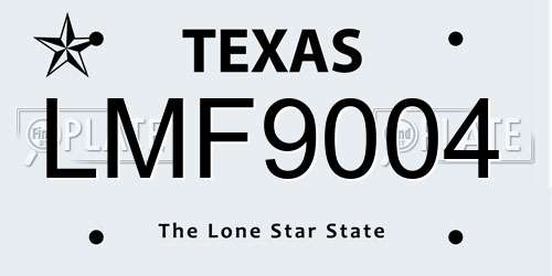 LMF9004 Texas License Plate