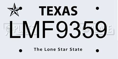 LMF9359 Texas License Plate
