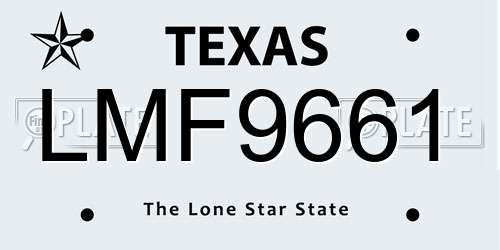 LMF9661 Texas License Plate