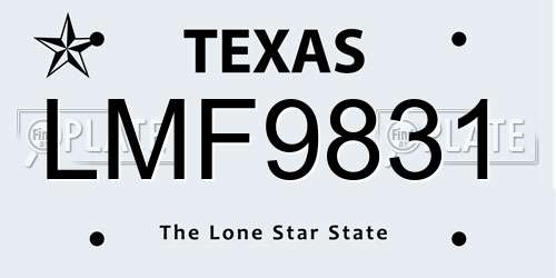 LMF9831 Texas License Plate