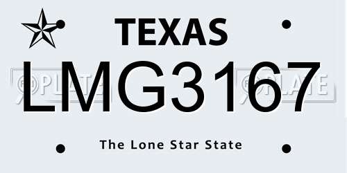 LMG3167 Texas License Plate