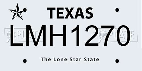 LMH1270 Texas License Plate