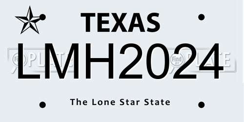 LMH2024 Texas License Plate