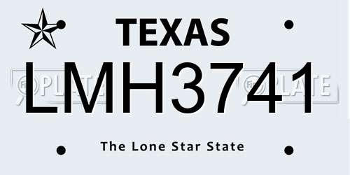 LMH3741 Texas License Plate