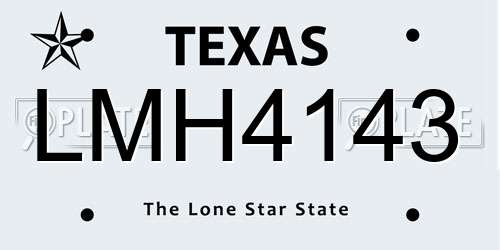 LMH4143 Texas License Plate